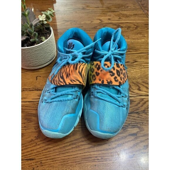 NIKE Mens Kyrie 6 Basketball Shoes Turquoise BQ4630 300 High Top Mesh 12 M USED main image 8